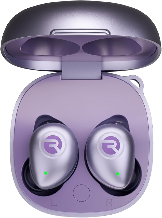 Raycon Fitness Bluetooth Wireless Earbuds + Microphone with Active Noise Canceling Sweat &amp Water-Resistant Earphones Running Headphones Ear Buds Wireless Bluetooth 56 Hours Playtime (Purple)