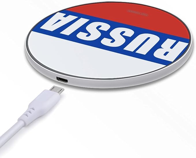 Flag of Russia Fast Portable Charger 10W Funny Graphic Phone Charging Pad with USB Cable