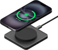 Mous- MagSafe Wireless Charger 15W Qi2 Certified Fast Charging Pad Compatible with iPhone 17/16/15/14/13/12 Pixel 10 Series and Airpods - Matte Black