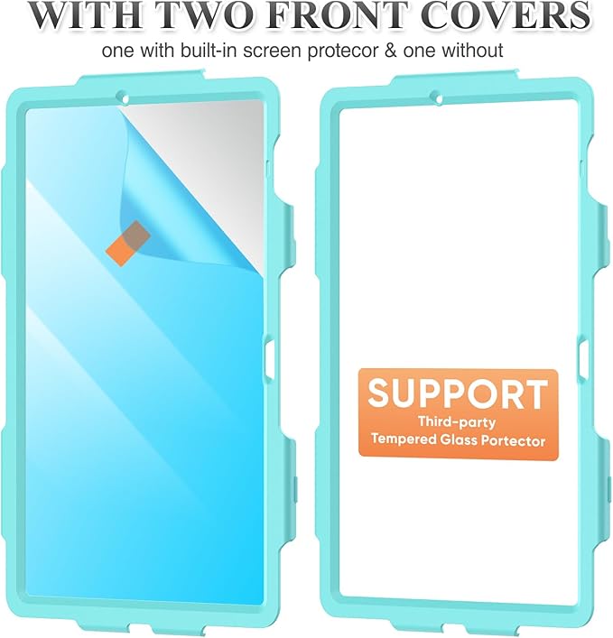 SEYMAC stock Case for Samsung Galaxy Tab S10 FE+ Plus 5G Tablet Case 13.1'' Protective with Screen Protector Pen Holder 360 Rotate Stand Hand Strap Shoulder Strap SkyBlue1