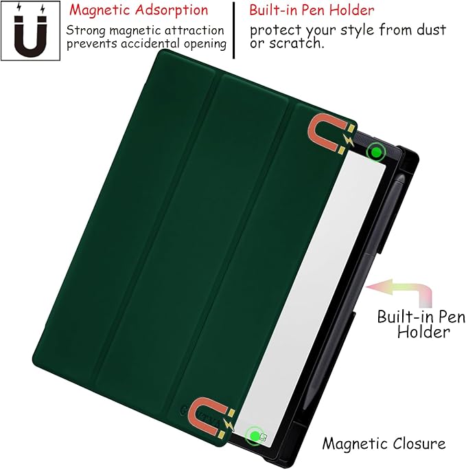 Protective Folio Case for 8.2'' iFLYTEK AINOTE Air 2 Ultra-Thin Lightweight Trifold Protective Cover with Built-in Pen Holder Auto Sleep/Wake for AINOTE Air2 Tablet (Green)