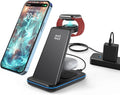 Minthouz Wireless Charger 3 in 1 Fast Wireless Charging Station with 20W Adapter for Multiple Devices Apple Watch AirPods Wireless Charger Stand Compatible with iPhone 14/13/12/11 Series