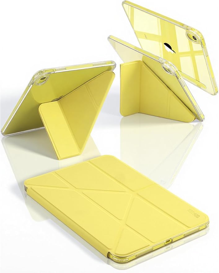 for iPad (A16) 11th/10th Generation Case(2025/2022) - Magnetic Detachable Portrait/Landscape Stand Cover with Hard Shell Back5 Standing AnglesAuto Wake/Sleep Slim &amp LightYellow
