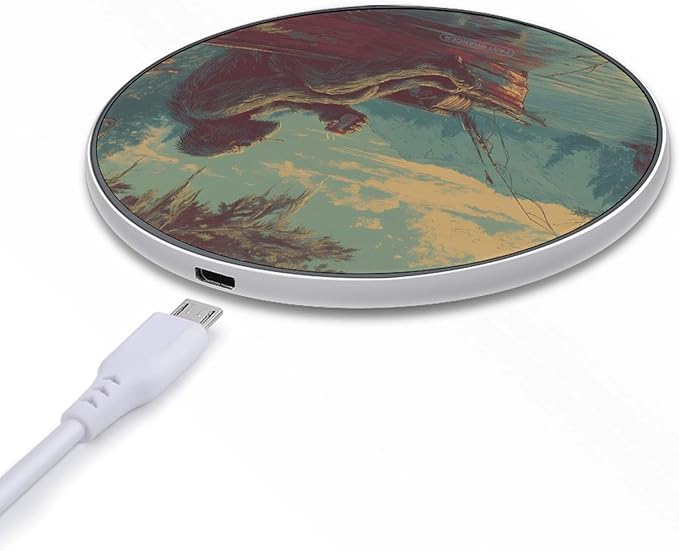 Bigfoot Fishing Drinking Smoking Phone Charger Magnetic Charging Pad Anti-Slip with USB Cable