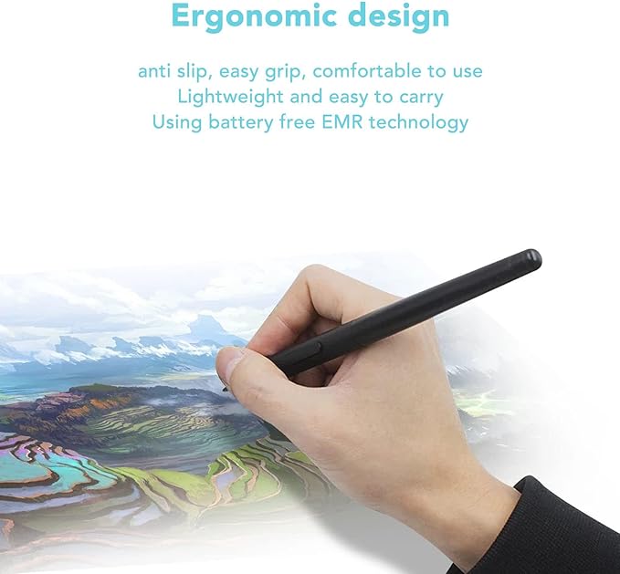 PW201 Stylus Pen for HST640 H610PRO V2 HC16 HS64 HS610 GC610 H1161 H320M Drawing Tablet Ergonomic Pen Replacement for Drawing Board