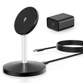 Magnetic Wireless Charger i Phone Stand 15W Fast Mag-Safe Charging Station 6FT Magnet Wireless Charging Stand with Plug Compatible with Apple iPhone 17/17 Pro/Air/17Pro Max 16/15/14/13/12AirPods Pro