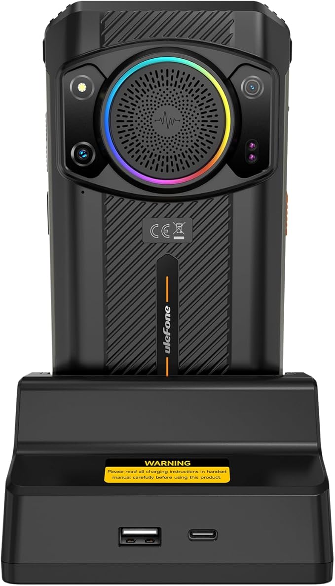 Wireless Charger for Ulefone Rugking/Power Armor 16S/ Armor 21/ Power Armor 16 Pro Desk Charging Dock Dual Output Charging 2-in-1 Charger Stand