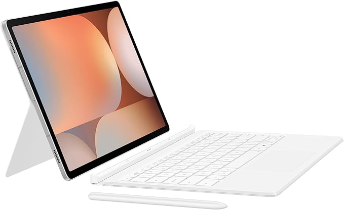 SAMSUNG Galaxy Tab S10+ Book Cover Keyboard AI Key Detachable Platform PC-Like Experience Adjustable Viewing Angles Wireless Keyboard Sharing US Version White