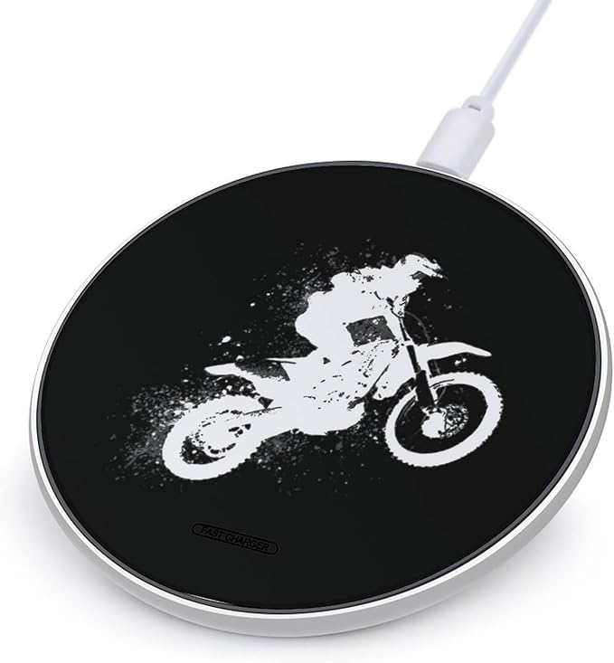 Motorcycle Motocross Fast Portable Charger 10W Funny Graphic Phone Charging Pad with USB Cable