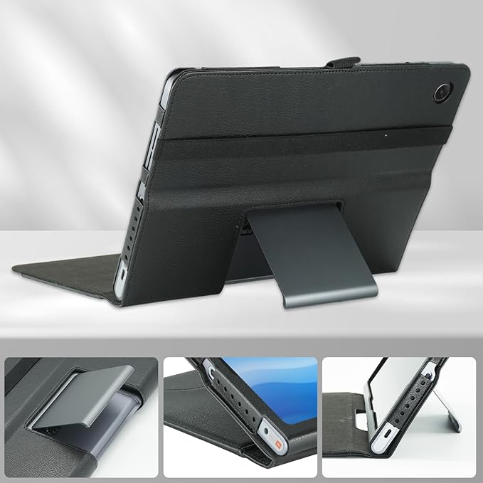 Case Compatible with Lenovo Tab Plus 11.5 inch 2024 Tablet PU Leather Business Cover for Tab Plus (TB351FU) Folding Stand CoverBlack