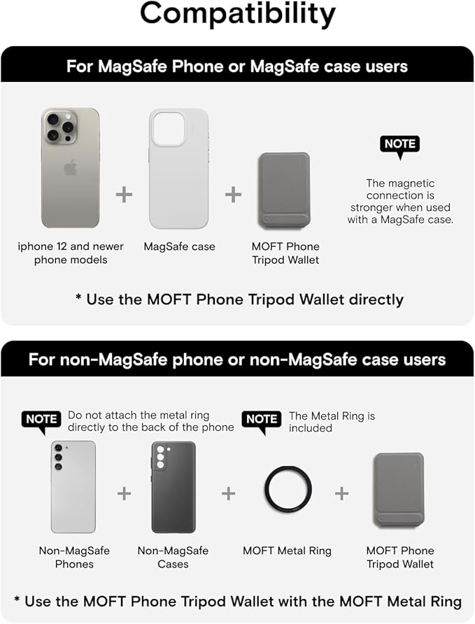 MOFT Phone Tripod Wallet 3 in 1 Phone Stand Wallet NFC-Supported Magnetic Phone Stand MOVAS Vegan Leather Adjustable Card Holder Taupe