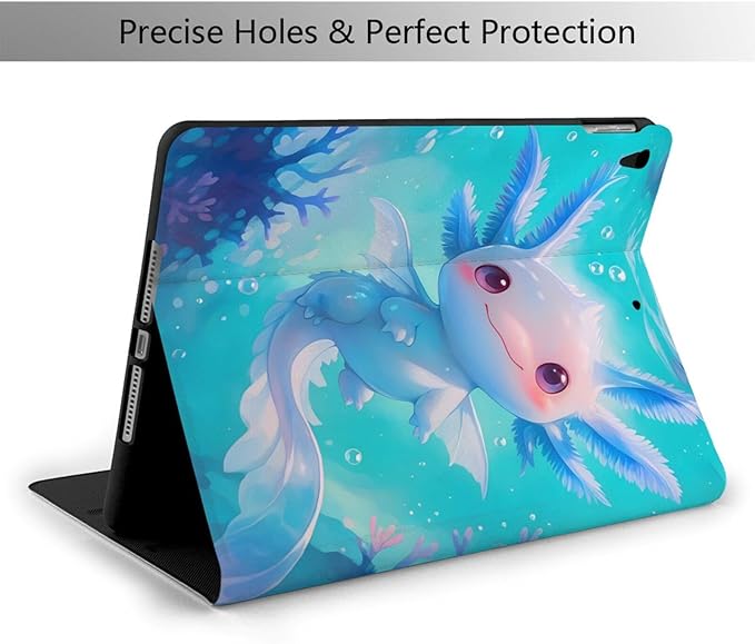 Cute Blue Axolotl Ipad Case Slim Lightweight Smart Shell Stand Cover with Auto Wake/Sleep for Ipad Air3 10.5