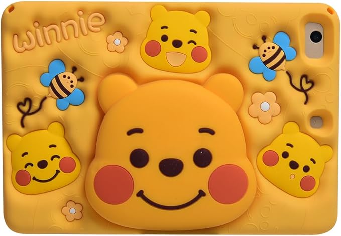 Cartoon Case for iPad Pro 10.5/ iPad Air 3MONEHOYSY Cute Soft Silicone Kickstand [Drop ProofShock ProofAnti Slip] Back Stand Cover Case for Kids Children Teens Girls Boys (for Winnie)