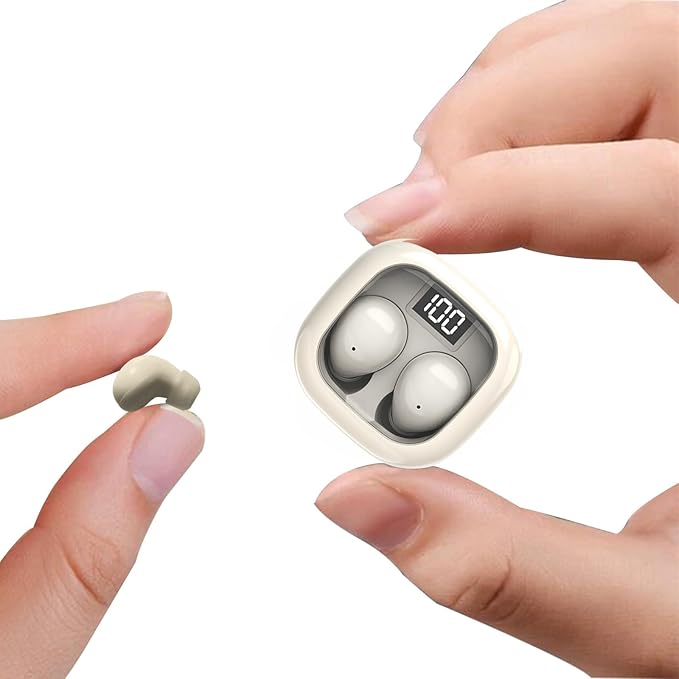 Smallest Invisible Mini Earbuds Wireless Bluetooth Low Profile Micro Tiny Discreet Hidden Earbuds for Work Small Headphones Invisible Sleep Wireless Earphone IPX5 Waterproof for Small Ear Canals