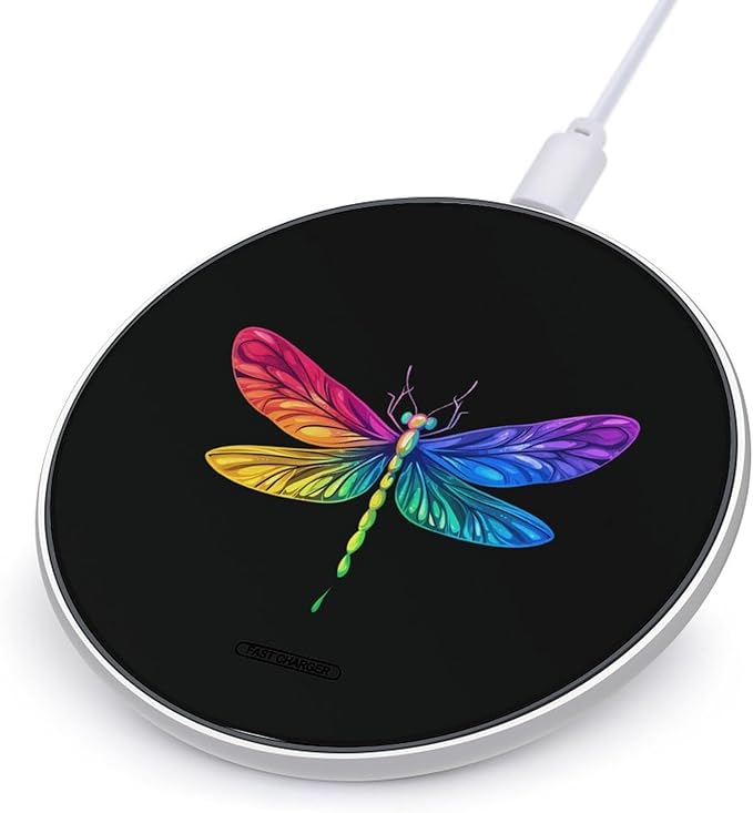 Colorful Butterflys Insect Wireless Charger Anti-Slip Wireless Charging Pad Slim Charger Mat for Men Women