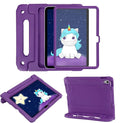 HDE Case for iPad 10th Generation 10.9 inch for Kids with Built-in Screen Protector Shockproof Cover with Multi Angle Viewing Handle Stand Purple