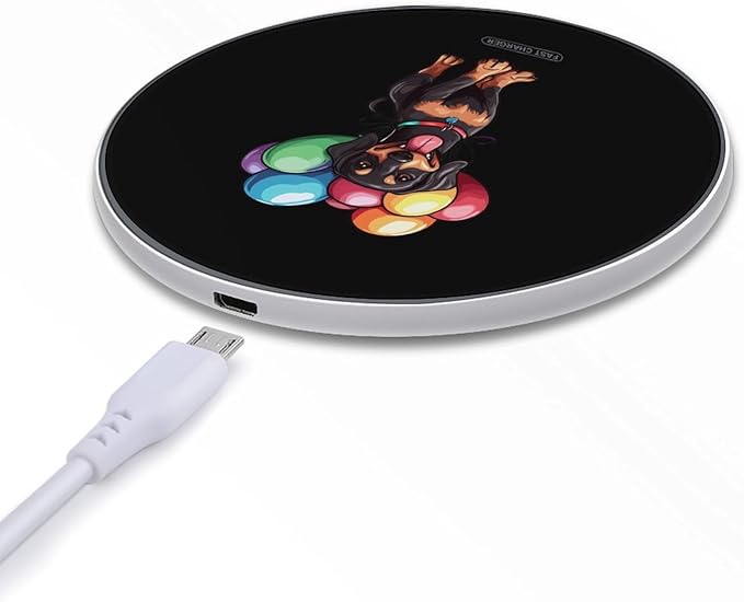 Balloon Dachshund Wireless Charger Anti-Slip Wireless Charging Pad Slim Charger Mat for Men Women