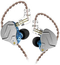 erjigo KZ ZSN Pro Dynamic Hybrid Dual Driver in Ear Earphones Detachable Tangle-Free Cable Musicians in-Ear Earbuds Headphones (Blue Without Mic)