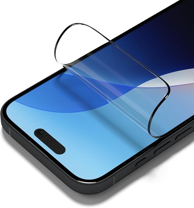 RhinoShield Transparent Impact Screen Protector Pro Compatible with iPhone 16/15 / 14 Pro | Impact Protection Scratch Resistance Blue Light Resistant Installation Tool Included