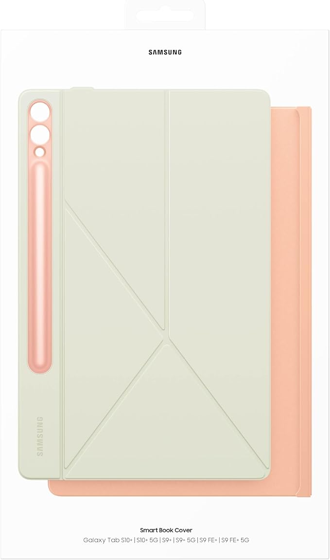 SAMSUNG Galaxy S10+ | Tab S9+ | S9FE+ Smart Book Cover Tablet Protection Case Portrait and Landscape Modes Detachable Platform Auto Screen On/Off US Version Orange