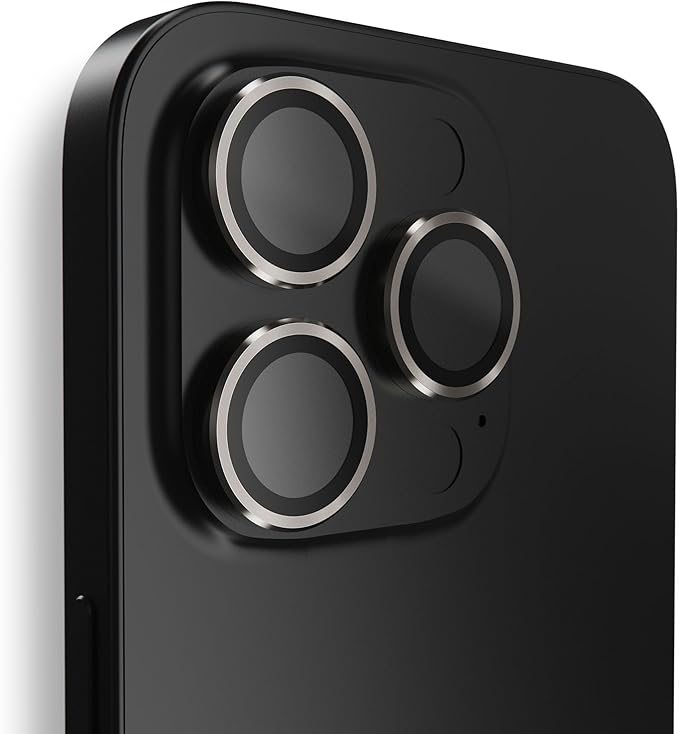 BodyGuardz Apex Compatible with iPhone 16 Pro and iPhone 16 Pro Max Camera Lens Protector 9H Hardness Tempered Glass Scratch Resistant Easy Installation Case Friendly (Titanium)