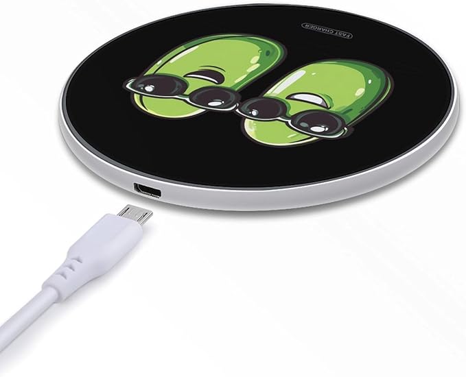 Cool Green Beanses Wireless Charger Anti-Slip Wireless Charging Pad Slim Charger Mat for Men Women
