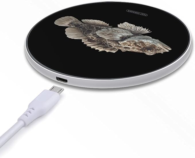 Oyster Toadfish Fast Portable Charger 10W Funny Graphic Phone Charging Pad with USB Cable