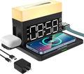 YTFGGY 3 in 1 Wireless Charging Station with Alarm ClockNight Light18W Fast Charger Wireless Charger Compatible with iPhone 14/13/12/11/XS/8 Samsung Galaxy AirPods Apple Watch(with Adapter) (Black)