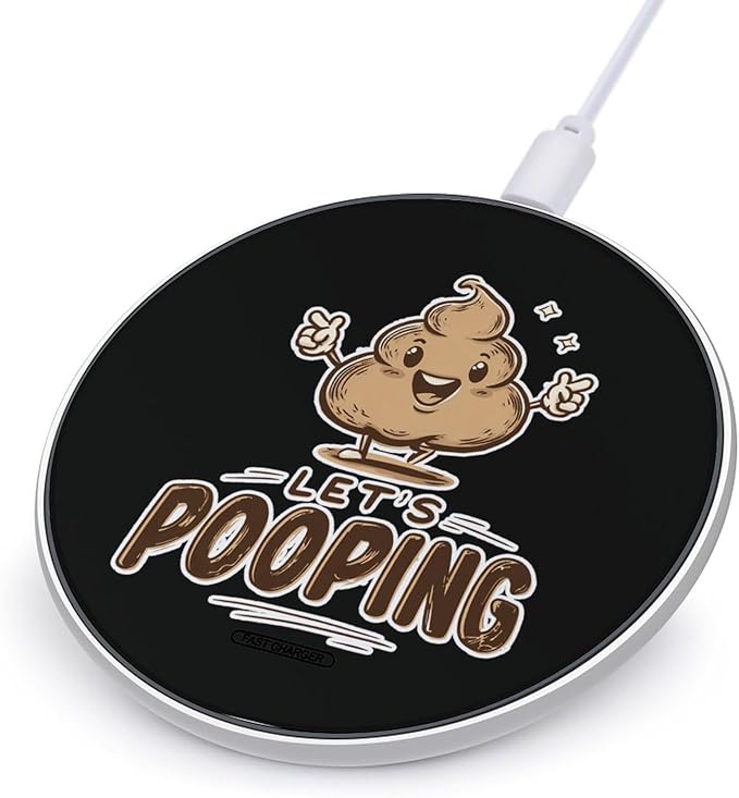 Poo Pooping Fast Portable Charger 10W Funny Graphic Phone Charging Pad with USB Cable