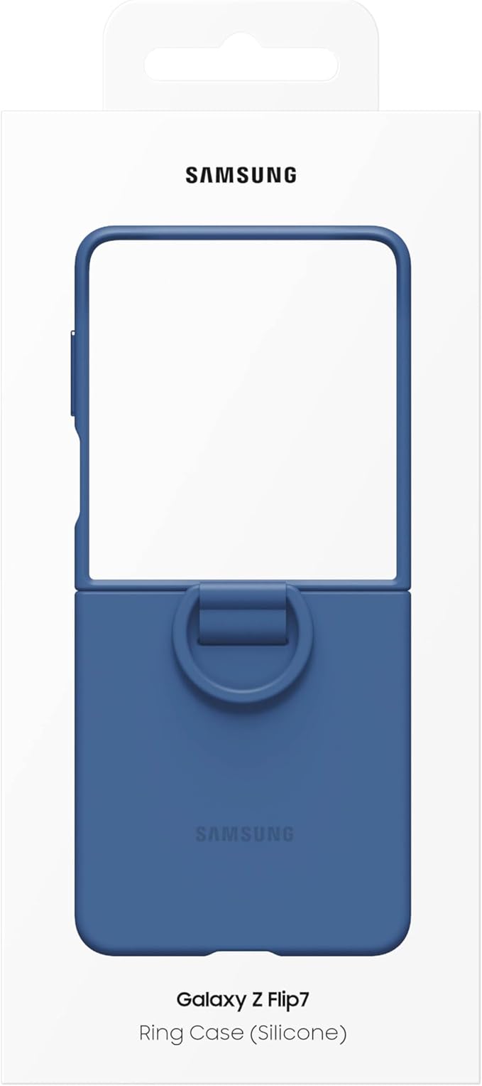 Samsung Galaxy Z Flip7 Official Ring Phone Case Silicone Easy to Carry Soft Sleek US Version Navy