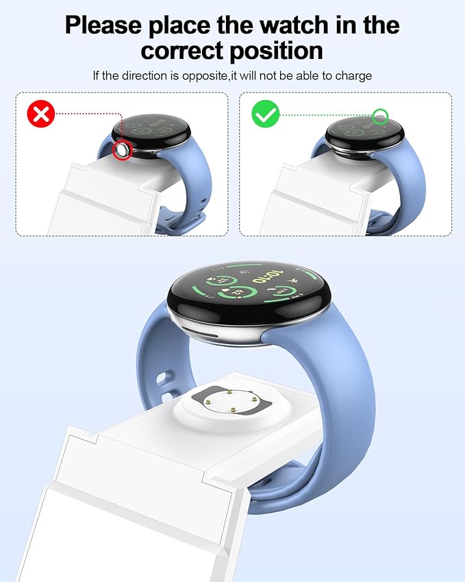 NANAMI Wireless Charger for Google - 3 in 1 Wireless Charging Station Fast Charger Stand Dock for Pixel 9/9 Pro XL/Fold/8/7Buds Pro 2/Pro Watch 3/2Fitbit Versa 4/Sense 2(Not for Pixel Watch 1/4)