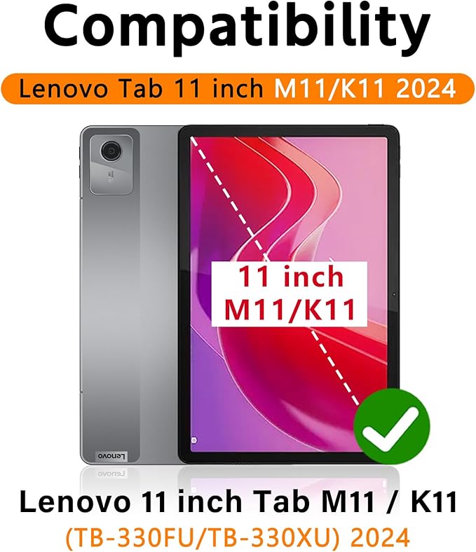 ROISKIN Case for Lenovo Tab M11 / K11 (TB-330FU/TB-330XU) 11 inch Drop-Proof Protection Cover with 360° Rotate Stand &amp Handle &amp Screen Protector &amp Shoulder Strap &amp Kids Friendly