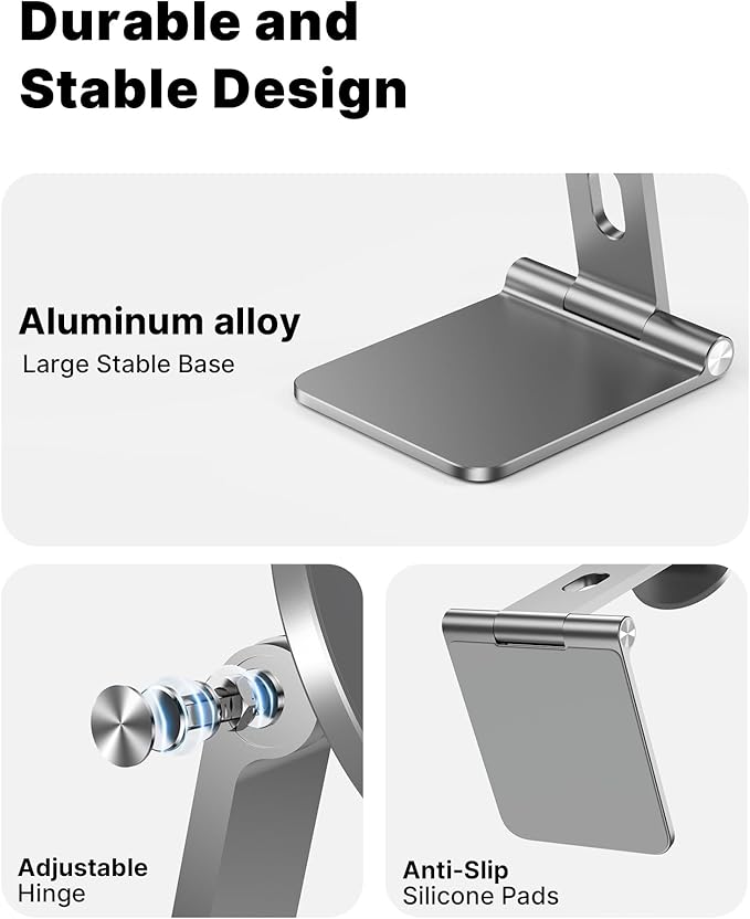 Antank Foldable Magnetic Stand Compatible with Steam Deck &amp Mag-Safe Portable iPhone Stand Holder for Desk Aluminum Alloy Adjustable Phone Stand for Steam Deck/OLED iPhone 17/16/15/14/13/12