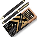 Gel Ink Rollerball Stylus Pen - 18 Pack1.0mm Gel Pen Bold Point2 in 1 Capacitive Stylus PenLarge Capacity Black InkWriting Smoothly for OfficeBusinessGiftMetal Gold Clip