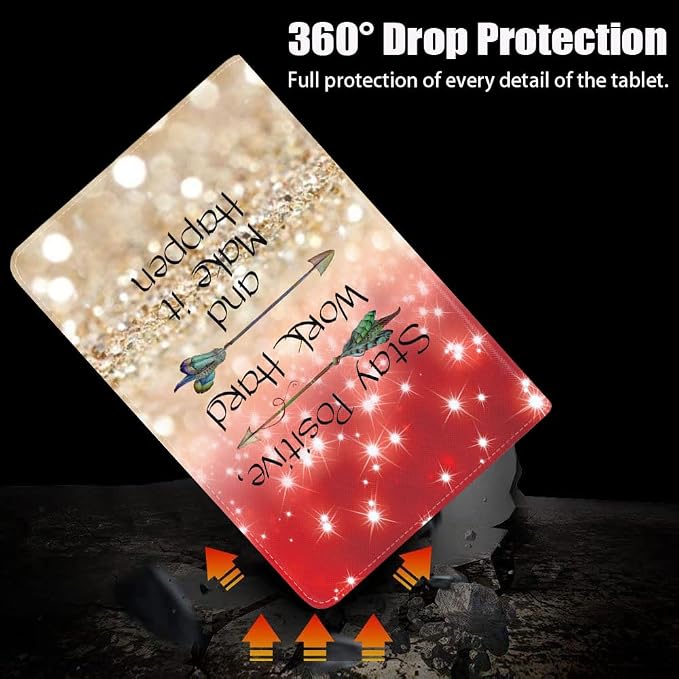 Red Glitter Quote Stay Positive Work Hard and Make It Happen