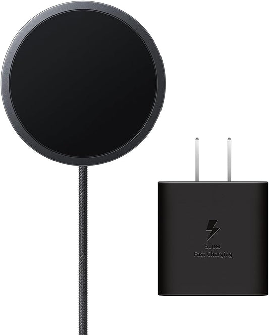 Samsung Galaxy Magnet Wireless Charger with 45W Power Adapter Cordless Super Fast Charging Powerful Design Built-in Magnets No-Slip Surface Dark Gray