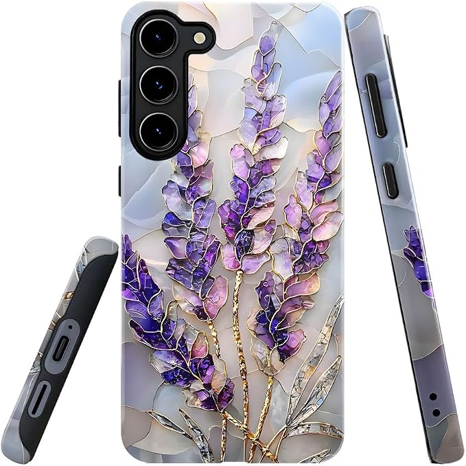 Lavender Stained Glass Purple Floral