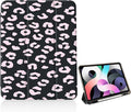 Pink Leopard Print Case for iPad mini 7 A17 Pro 2024/iPad Mini 6 (8.3 Inch2021) 6th Gen[Pencil Holder+Auto Sleep/Wake]Slim Trifold Stand Protective Cover with Soft TPU BackBlack
