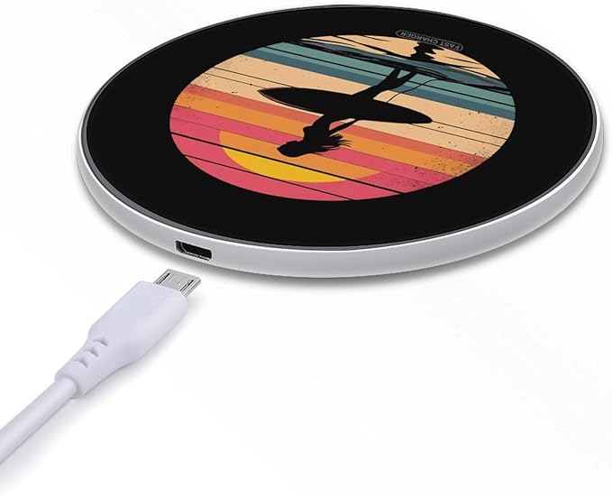 Surfer Women California-Surfing Surf Wireless Charger Anti-Slip Wireless Charging Pad Slim Charger Mat for Men Women