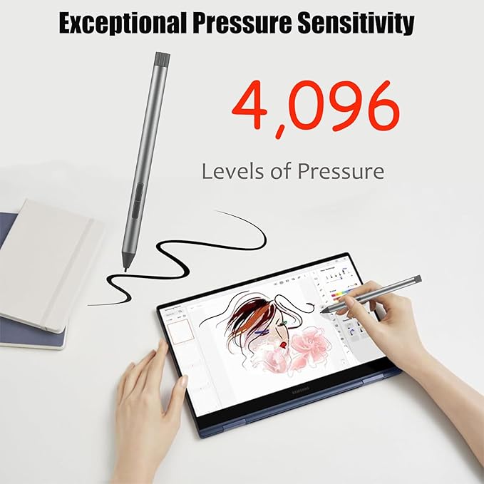 Stylus Pen Compatible with Lenovo Digital Pen 3 for Yoga 6/7/9 YogaBook 9 IdeaPad Flex 5 ThinkBook (Silver)