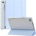 Miimall for Samsung Galaxy Tab S11 Case (2025) Galaxy Tab S11 Case with Stand Slim Hard PC Translucent Back Shell Auto Wake/Sleep Light Blue
