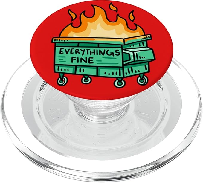 PopSockets Phone Grip – Funny PopSocket - Everythings Fine PopSockets PopGrip for MagSafe
