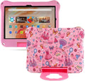 Kindle Fire HD 8 Tablet Case for Kids Boy GirlPrincess Fire HD 8 2024 Light EVA Foam Shockproof Kids Case with Stand Handle Kid-Proof for Fire HD8 10th 12th Gen 2020 2022 Kid (Pink)
