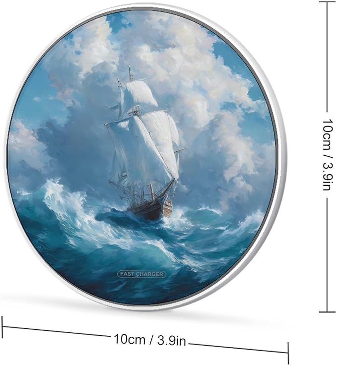 Sailboat Sails Sailing Navigation Phone Charger Magnetic Charging Pad Anti-Slip with USB Cable