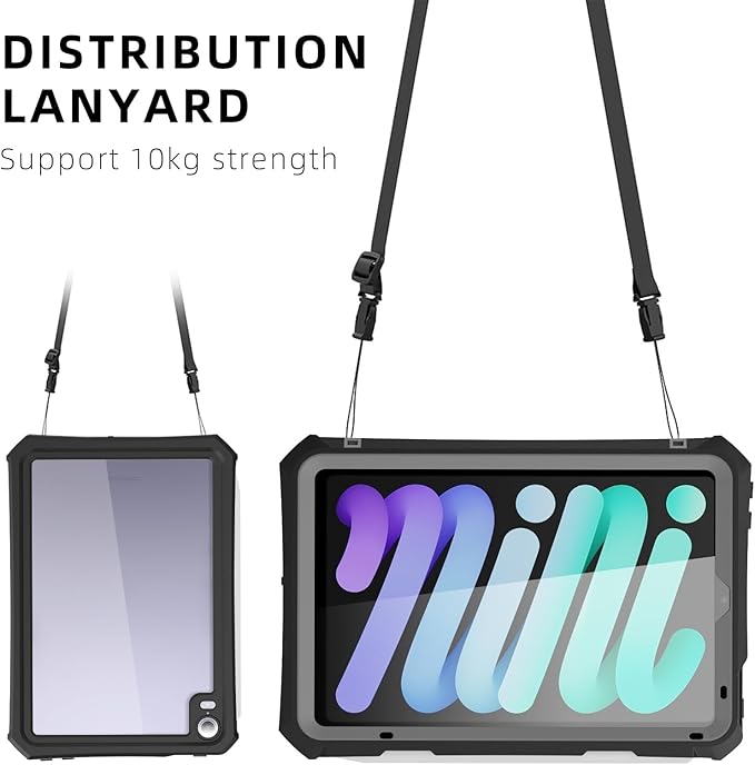 IP68 Waterproof Case Compatible with iPad mini (A17 Pro 7th Gen) 8.3'' 2024/ Mini 6 w/Pencil Holder Kickstand Shock-Dust-Proof Full-Sealing Cover Compatible with Magic Keyboard A2993 A2995