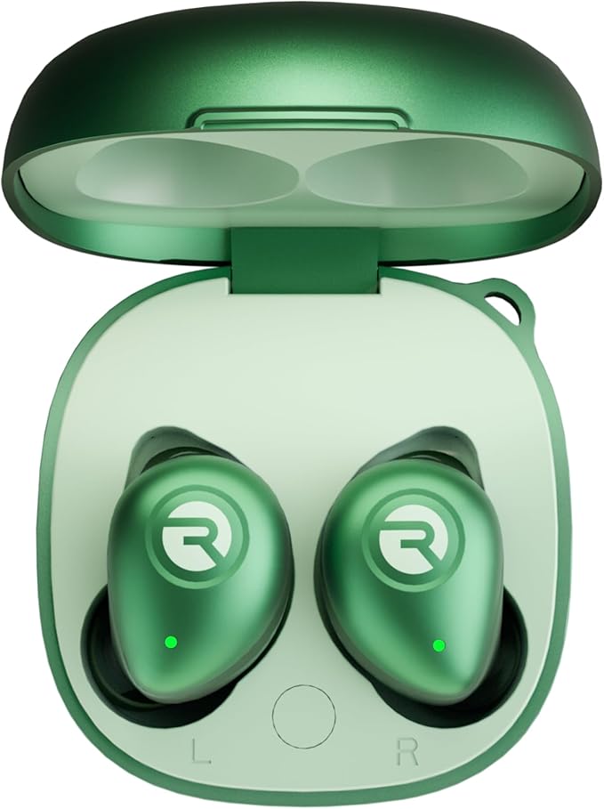 Raycon Fitness Bluetooth Wireless Earbuds + Microphone with Active Noise Canceling Sweat &amp Water-Resistant Earphones Running Headphones Ear Buds Wireless Bluetooth 56 Hours Playtime (Green)