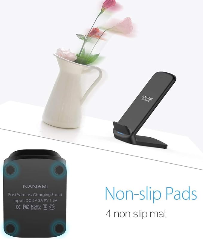 NANAMI Fast Wireless Charger 10W Max Wireless Charging Stand with PD20W Adapter Charger Compatible for iPhone 17/17 Air/17 Pro/17 Pro Max/16/15/14/13/12Samsung Galaxy S26/S25/S24/S23/S22/S21/Note 20