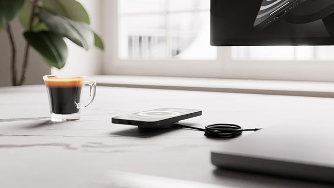 Zens Pro 1 Qi2 and MagSafe Aluminum Wireless Charger – Compatible with Apple iPhone 17/16/15/14/13/12 Series AirPods and all MagSafe and Qi2-enabled Phones up to 15W Power Adapter NOT Included