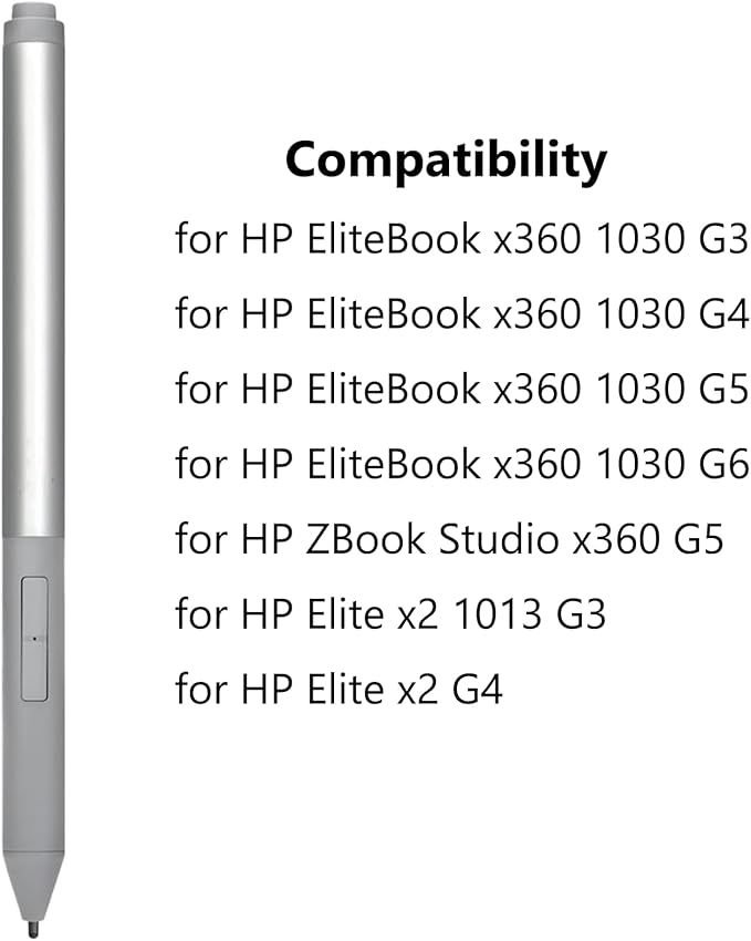Rechargeable Active Pen G3 for HP Rechargeable Active Pen G3 Compatible with HP EliteBook x360 1030 G3/G4 EliteBook x360 1040 G5/G6ZBook Studio x360 G5