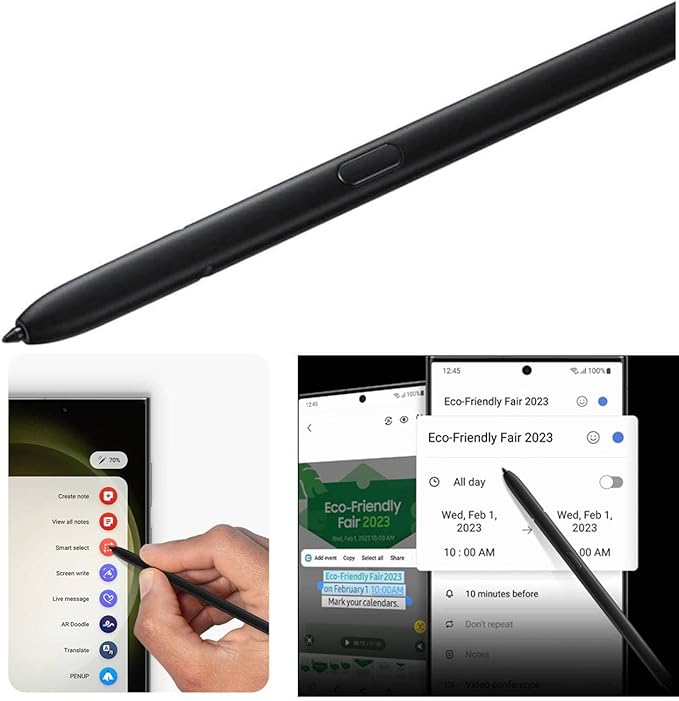 S Pen S23 Ultra (withBluetooth) Replacement for Samsung Galaxy S23 Ultra Stylus Pen (4096 Pressure Levels) + Replacement Tips/Nibs (Green)